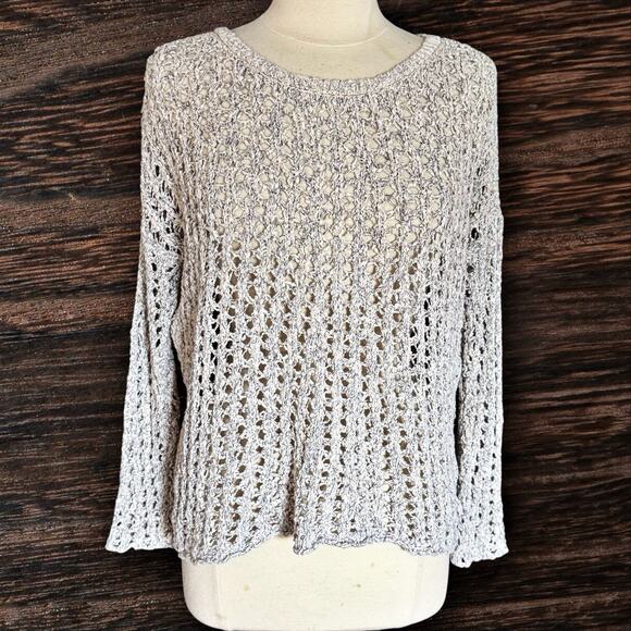 American Eagle Chunky Open Knit Pullover Sweater Size M Womens Oatmeal Color - Picture 1 of 8